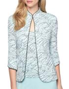 Alex Evenings Plus Two-piece Printed Mandarin Collar Jacket And Camisole Twinset