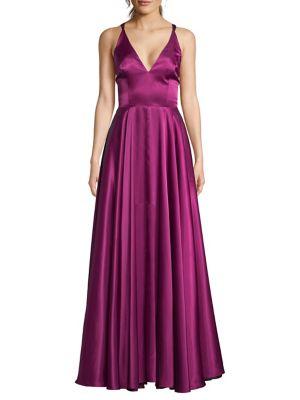 Betsy & Adam Contrast Tie-back Gown