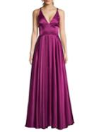 Betsy & Adam Contrast Tie-back Gown