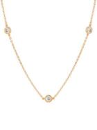 Crislu Rose Gold Studded Necklace