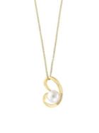 Effy 14k Yellow Gold Diamond And 9mm Freshwater Pearl Pendant Necklace