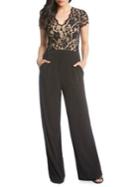 Karen Kane Contrast Lace Jumpsuit