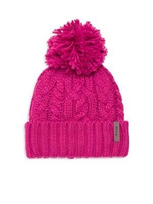 Rella Pom-pom Cable-knit Beanie