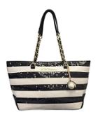 Betsey Johnson Striped Sequined Tote