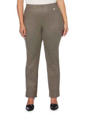 Rafaella Plus Herringbone-print Pants
