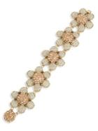 Miriam Haskell Floral Goldtone & Faux Pearl Beaded Bracelet