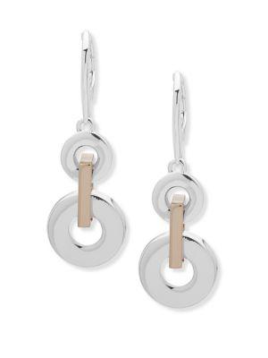 Ralph Lauren Two-tone 12k Gold And Silver Drop Earrings
