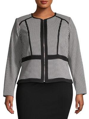 Calvin Klein Houndstooth Seamed Top