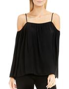 Vince Camuto Solid Pleated Cold-shoulder Top
