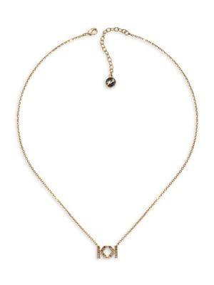 Karl Lagerfeld Double K Swarovski Crystal Pendant Necklace