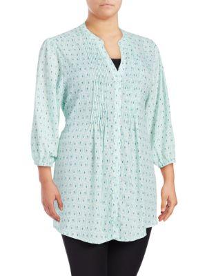 Melissa Mccarthy Seven7 Printed Button-front Blouse