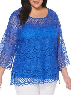 Rafaella Plus Aztec Lace Top