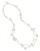 Betsey Johnson Crystal & Faux Pearl Two-row Necklace