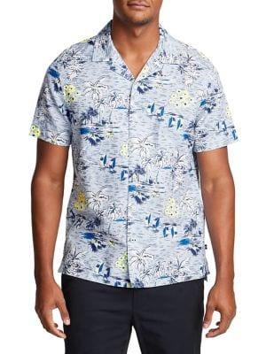 Nautica Short Sleeve Tropical Flower Shirt