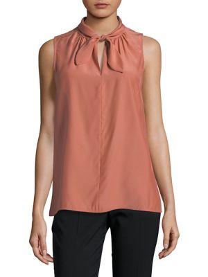 Lafayette 148 New York Ophelia Silk Tie-neck Blouse