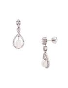 Lord & Taylor 20mm Freshwater Pearl And Sterling Silver Teardrop Earrings