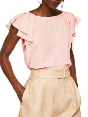 Mango Anise Flutter-sleeve Blouse