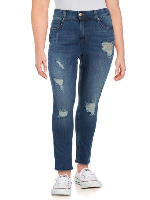 Melissa Mccarthy Seven7 Plus Ripped Skinny Jeans