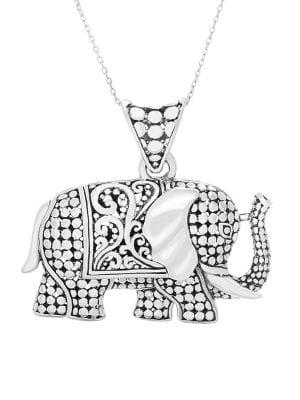 Lord & Taylor 925 Sterling Silver Beaded Elephant Pendant