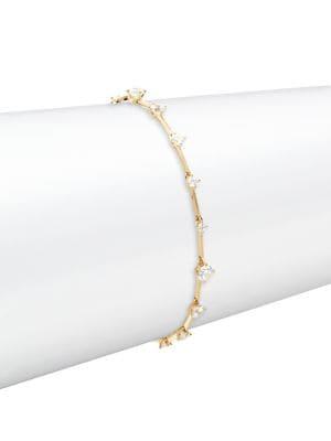 Nadri Crystal And Goldtone Spiral Linear Bracelet