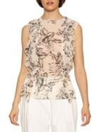Walter Baker Floral Ruffle Sleeveless Blouse