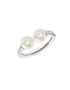 Thomas Sabo White Freshwater Pearl And Sterling Silver Open Cuff Ring
