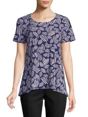 Anne Klein Printed Hi-lo Shirt