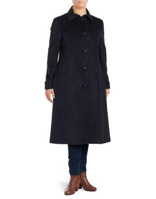 Jones New York Plus Long Wool-blend Coat