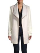 Design Lab Faux-fur Open Front Cardigan
