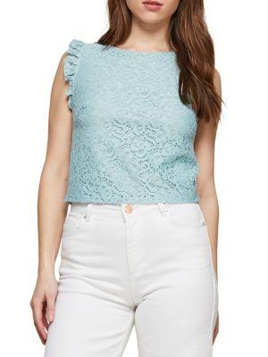 Miss Selfridge Lace-trimmed Sleeveless Top
