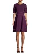 Calvin Klein Short-sleeve Illusion Mesh Dress
