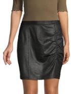 Free People Ruched Faux Leather Mini Skirt