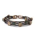Lucky Brand Jade And Leather Bracelet