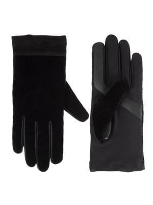 Isotoner Textured Faux Velvet Smartouch Gloves