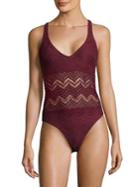 Vince Camuto One-piece Geo Lace Swimsuit