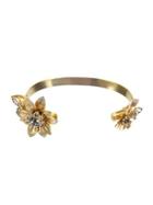 Badgley Mischka Crystal Floral Cuff Bracelet