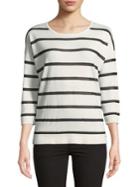 Calvin Klein Striped-print Quarter-sleeve Sweater
