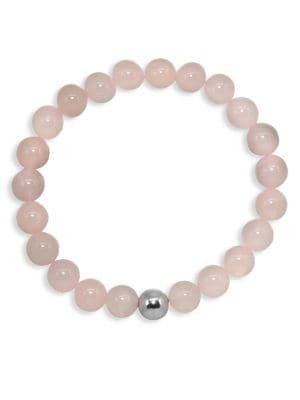 Lord & Taylor Sterling Silver And Rose Quartz Bracelet