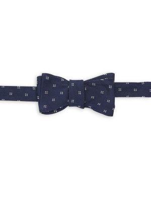 Brooks Brothers Red Fleece Square Dot Flower Bow Tie