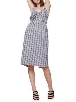 Miss Selfridge Gingham Knot Midi Dress