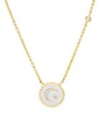 Lord & Taylor 14k Goldplated Crescent And Star Disc Station Necklace