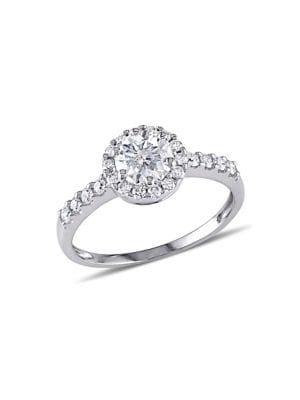 Sonatina Halo 14k White Gold & Diamond Engagement Ring