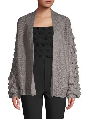 Harlow & Rose Bubble-sleeve Knit Cardigan