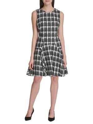 Tommy Hilfiger Grid Lace Fit-&-flare Dress