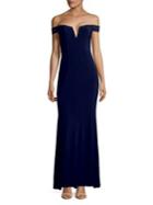 Xscape Off-the-shoulder Evening Gown