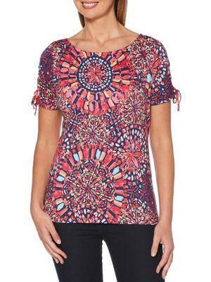 Rafaella Petite Kaleidoscope Print Tie T-shirt
