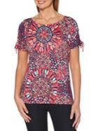 Rafaella Petite Kaleidoscope Print Tie T-shirt