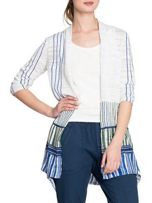 Nic+zoe Plus Higher Ground Striped Cardigan