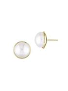 Sonatina 14k Yellow Gold & 14-14.5mm White Button Pearl Stud Earrings