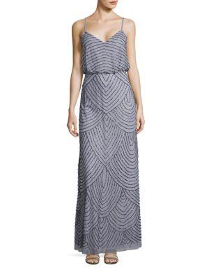Adrianna Papell Sequined Chiffon Gown